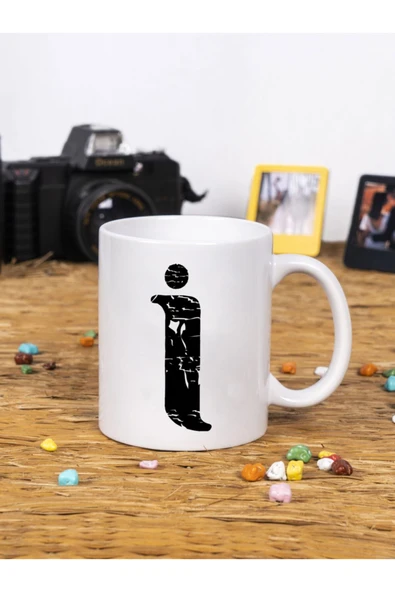 Panorama Ajans Dekoratif Yazılı Hediye Porselen I Harfi Beyaz Kupa Bardak ürün görseli