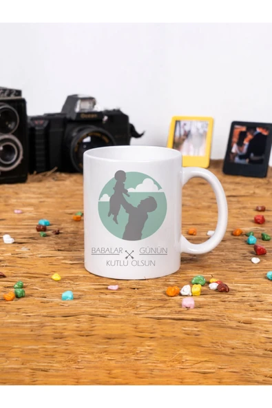 Panorama Ajans Babalar Günün Kutlu Olsun Baba Oğul Tasarım Beyaz Kupa Bardak ürün görseli