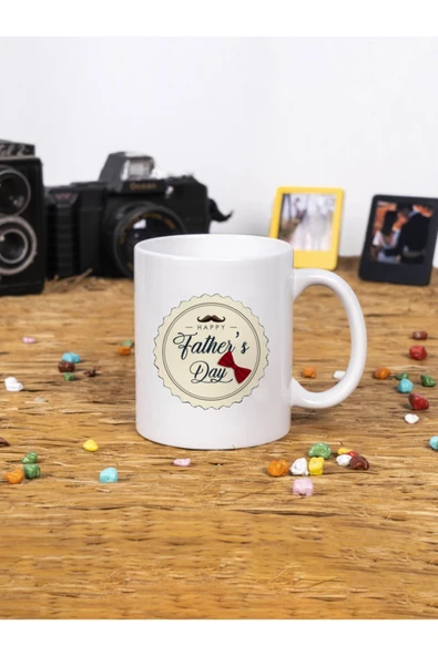 Panorama Ajans Babalar Günü Hediye Happy Father's Day Beyaz Kupa Bardak ürün görseli