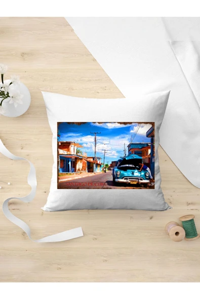 Panorama Ajans Retro Tarz Severlere Santiago De Cuba Tasarım Oda Dekoru Arkadaşa Kişiye Hediyelik Yastık Kılıfı ürün görseli 1