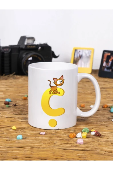 Panorama Ajans Çocuklar Için Eğlenceli Hediye Ç Harfi Beyaz Kupa Bardak ürün görseli