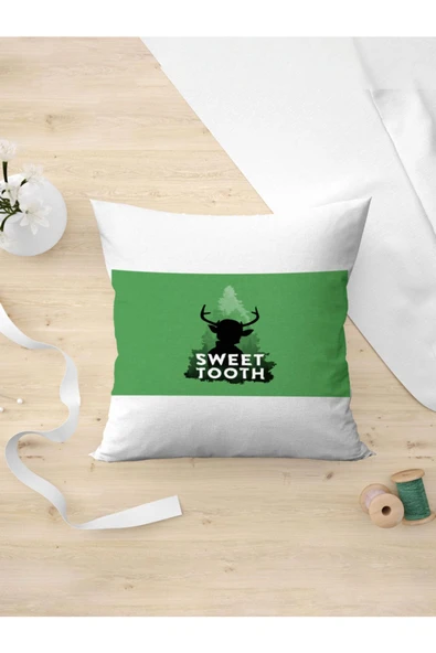 Panorama Ajans Sweet Tooth Tatlı Diş Logo Netflix Yastık Kılıfı ürün görseli 1