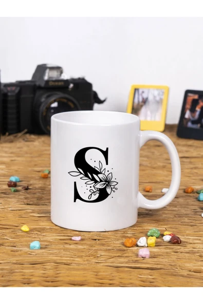 Panorama Ajans En Yakın Arkadaşa Hediye Çiçek Tasarım S Harfi Beyaz Kupa Bardak ürün görseli