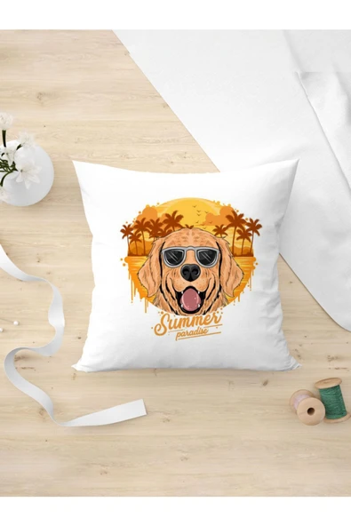 Panorama Ajans Summer Paradise Köpek Tasarımlı Yastık Kılıfı ürün görseli 1