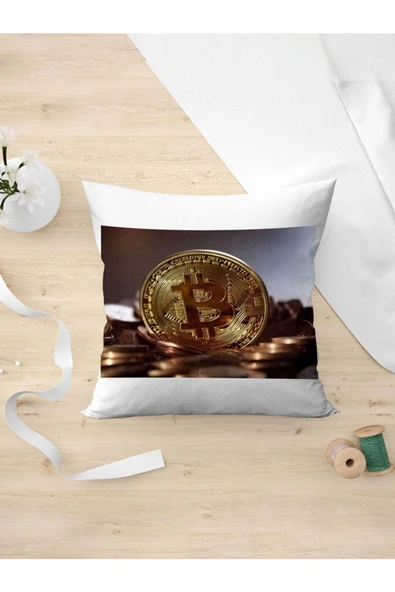 Panorama Ajans Bitcoin Btc Sanal Para Shiba Tasarım Yastık Kılıfı ürün görseli 1