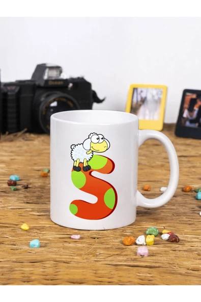 Panorama Ajans Çocuklar Için Eğlenceli Hediye S Harfi Beyaz Kupa Bardak ürün görseli