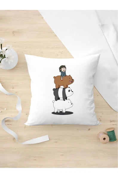 Panorama Ajans Kafadar Ayılar Karakterleri Çizgi Dizgi Severlere Hediyelik Tasarım Yastık Kılıfı ürün görseli 1