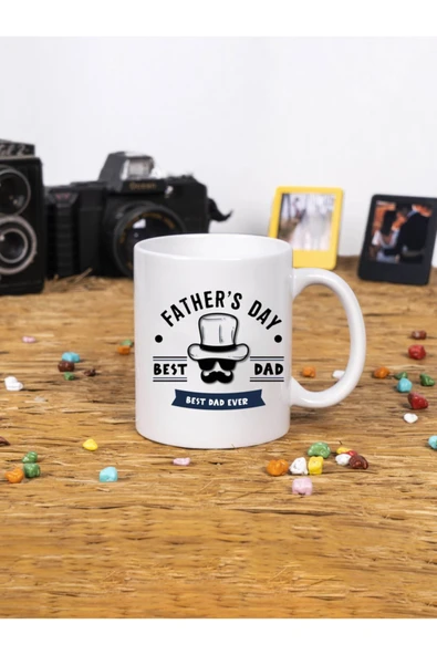 Panorama Ajans Babalar Günü Hediye Best Dad Happy Father's Day Beyaz Kupa Bardak ürün görseli