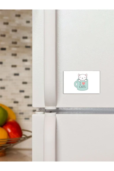Panorama Ajans Cat Cup Süs Dekor 6x9cm Magnet ürün görseli