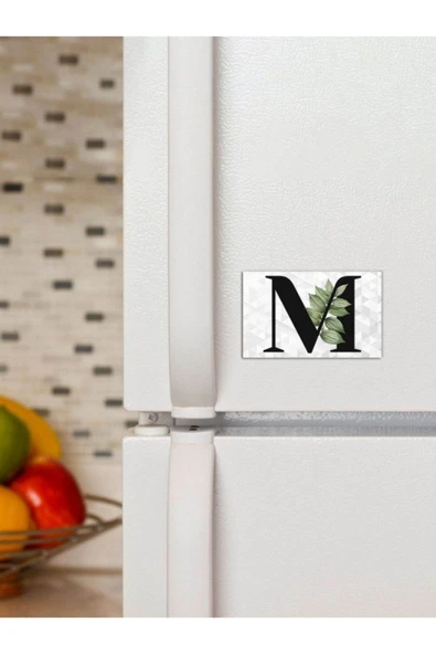 Panorama Ajans M Harfi Yeşil Yapraklı 6x9cm Magnet ürün görseli 1