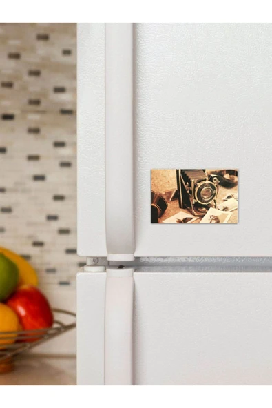 Panorama Ajans Retro Fotoğraf Makinesi Nostalji Vintage 6x9cm Magnet ürün görseli