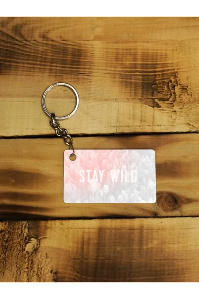 Panorama Ajans Stay Wild Huzur Vahşi Gri Minimalist Ince Metal Anahtarlık ürün görseli