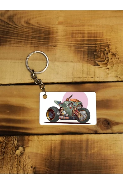 Panorama Ajans Retro Motor Minimal Tasarım Ince Metal Anahtarlık