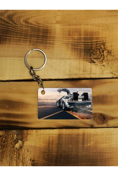 Panorama Ajans Back To Future Geleceğe Dönüş Film Araba Ince Metal Anahtarlık