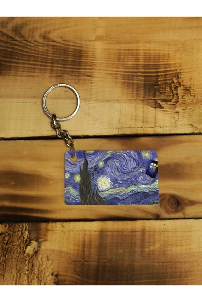 Panorama Ajans Tardis Doctor Who Van Gogh Yıldızlı Gece Tablo Ince Metal Anahtarlık