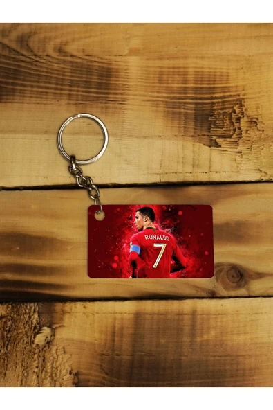 Panorama Ajans Futbolcu Cristiana Ronaldo Kırmızı Tasarım Ince Metal Anahtarlık