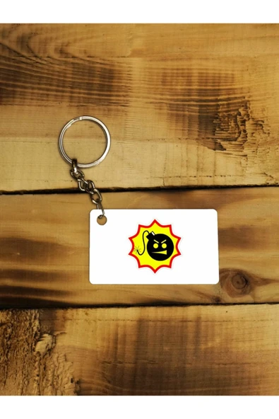 Panorama Ajans Bomb Sticker Sinirli Tatlı Bomba Tasarım Ince Metal Anahtarlık