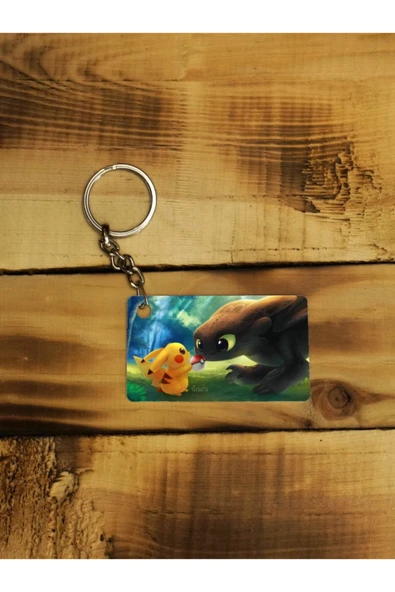 Panorama Ajans Pokemon Pikachu Pikaçu Ve Mewtwo Çizgi Dizi Anime Ince Metal Anahtarlık