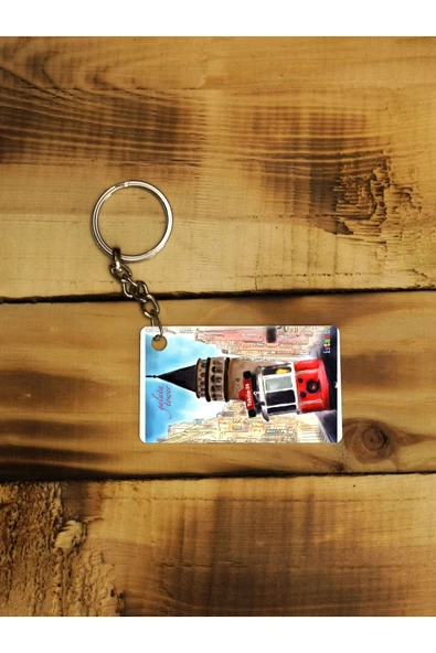 Panorama Ajans Galata Tower Ince Metal Anahtarlık ürün görseli