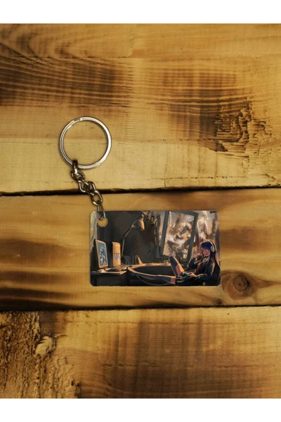 Panorama Ajans Gamer Girl Oyuncu Kız Ince Metal Anahtarlık ürün görseli