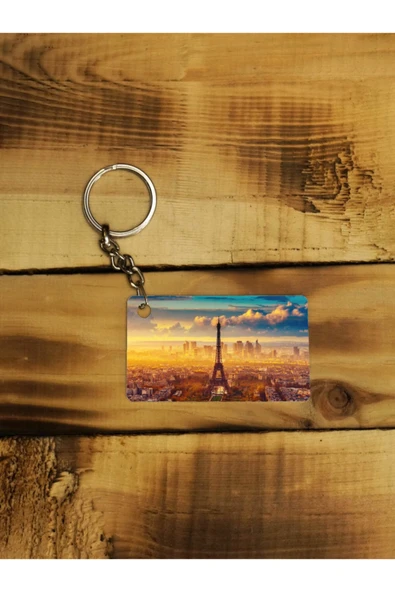 Panorama Ajans Paris Eiffell Eyfel Kulesi Manzara Ince Metal Anahtarlık ürün görseli 1