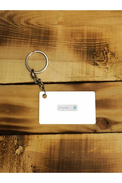 Panorama Ajans Ben Robot Değilim Komik Tasarım Sticker Ince Metal Anahtarlık ürün görseli 1