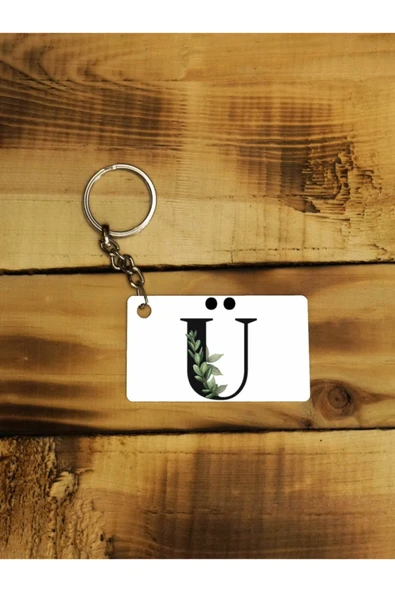 Panorama Ajans Ü Harfi Yeşil Yapraklı Ince Metal Anahtarlık ürün görseli