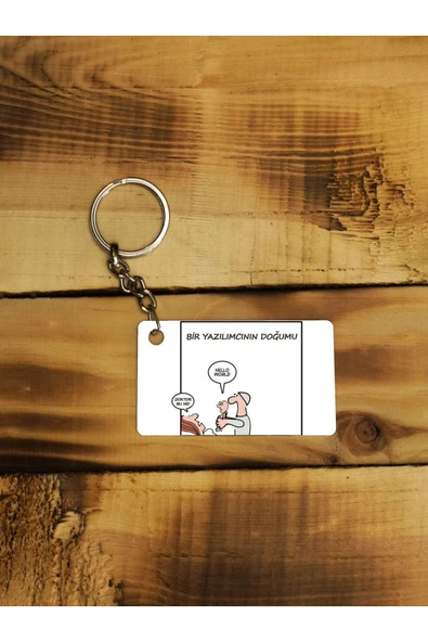 Panorama Ajans Yazılımcının Doğumu Ince Metal Anahtarlık ürün görseli