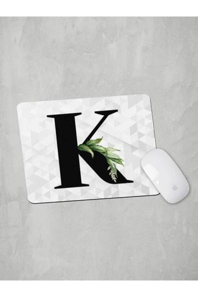 Panorama Ajans K Harfi Yeşil Yapraklı Mouse Pad ürün görseli 1