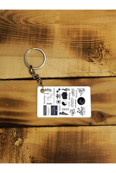 Panorama Ajans Black Doodle Ince Metal Anahtarlık