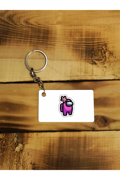 Panorama Ajans Among Us Severlere Pembe Karakter Sticker Ince Metal Anahtarlık ürün görseli 1