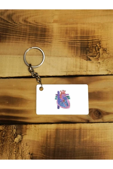 Panorama Ajans Sağlıkçı Sevgiliye Tatlı Kalp Tasarım Sticker Ince Metal Anahtarlık