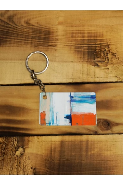 Panorama Ajans Minimal Fırça Darbesi Renkli Tasarım Ince Metal Anahtarlık ürün görseli