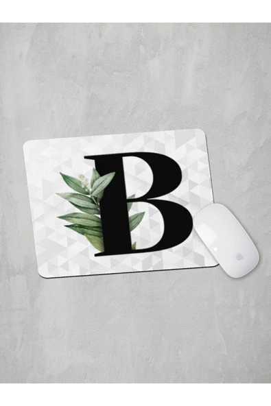 Panorama Ajans B Harfi Yeşil Yapraklı Mouse Pad ürün görseli 1