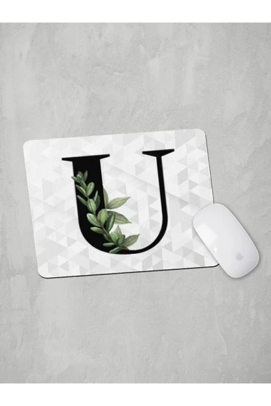 Panorama Ajans U Harfi Yeşil Yapraklı Mouse Pad ürün görseli 1