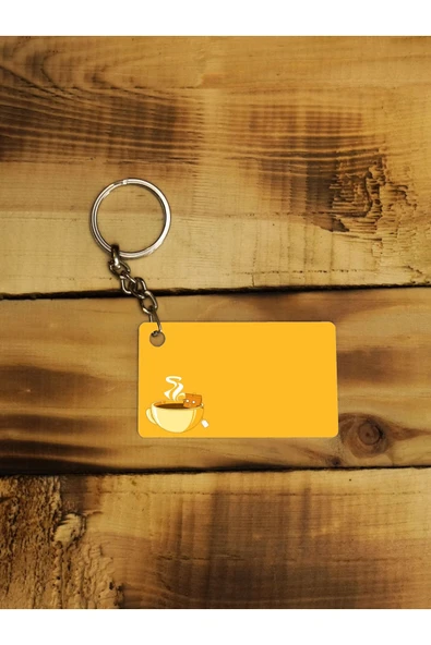 Panorama Ajans Çay Fincanı Tasarımlı Ince Metal Anahtarlık