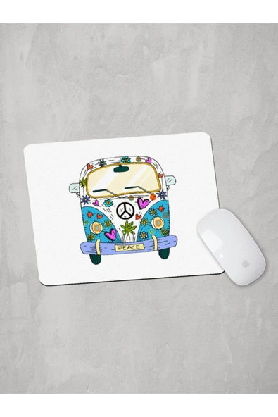Panorama Ajans Hippi Mod Peace Woswos Minibüs Tasarım Mouse Pad ürün görseli 1