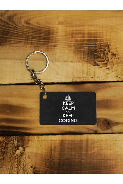 Panorama Ajans Keep Calm And Keep Coding Tasarım Ince Metal Anahtarlık