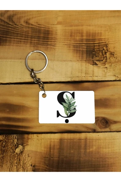 Panorama Ajans Ş Harfi Yeşil Yapraklı Ince Metal Anahtarlık ürün görseli 1