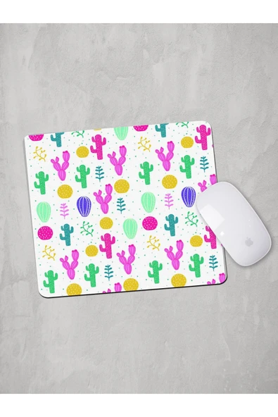 Panorama Ajans Renkli Minimal Kaktüs Mouse Pad ürün görseli 1