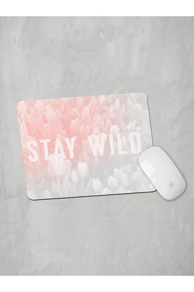 Panorama Ajans Stay Wild Huzur Vahşi Gri Minimalist Mouse Pad ürün görseli 1