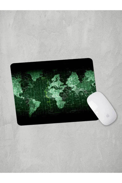 Panorama Ajans Black Dünya Desenli Dikişli Kaydırmaz Taban Oyuncu Mouse Pad ürün görseli 1