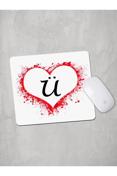 Panorama Ajans Ü Harfi Kalp Mouse Pad ürün görseli 1