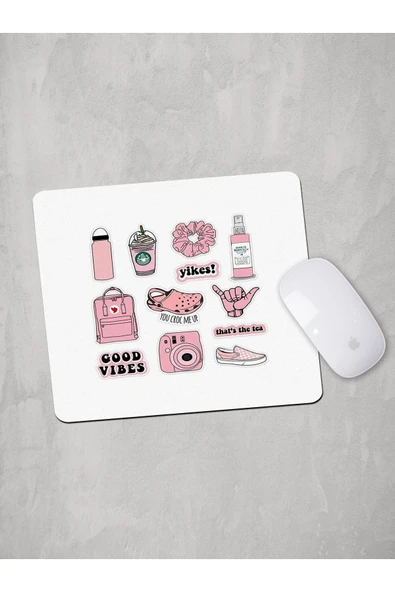 Panorama Ajans Pink Doodle Mouse Pad