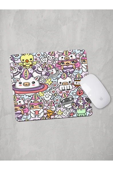 Panorama Ajans Minimal Renkli Unicorn Tasarım Mouse Pad ürün görseli 1
