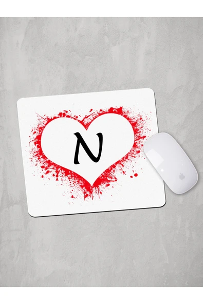 Panorama Ajans N Harfi Kalp Mouse Pad ürün görseli 1