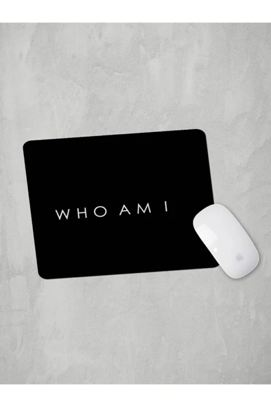 Panorama Ajans Who Am I Ben Kimim Black Siyah Minimal Tasarım Mouse Pad ürün görseli 1