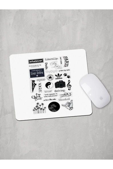 Panorama Ajans Black Doodle Mouse Pad ürün görseli 1