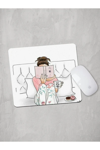 Panorama Ajans Pink Girl Coffee Mouse Pad ürün görseli 1