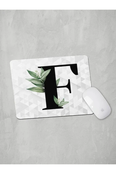 Panorama Ajans F Harfi Yeşil Yapraklı Mouse Pad - 1